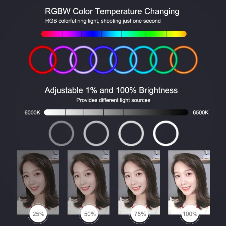 PULUZ 11.8 inch 30cm RGB Dimmable LED Dual Color Temperature LED Curved Diffuse Light Ring Vlogging Selfie Photography Video Lights with  Tripod Ball Head & Phone Clamp & Remote Control(Pink) - Ring Light by PULUZ | Online Shopping South Africa | PMC Jewellery | Buy Now Pay Later Mobicred