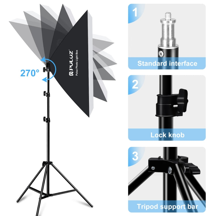 PULUZ 50x70cm Studio Softbox + 2m Tripod Mount + Single E27 30W 5700K White Light LED Bulb Photography Kit(US Plug) - free shipping - PMC TechLife - Order now!