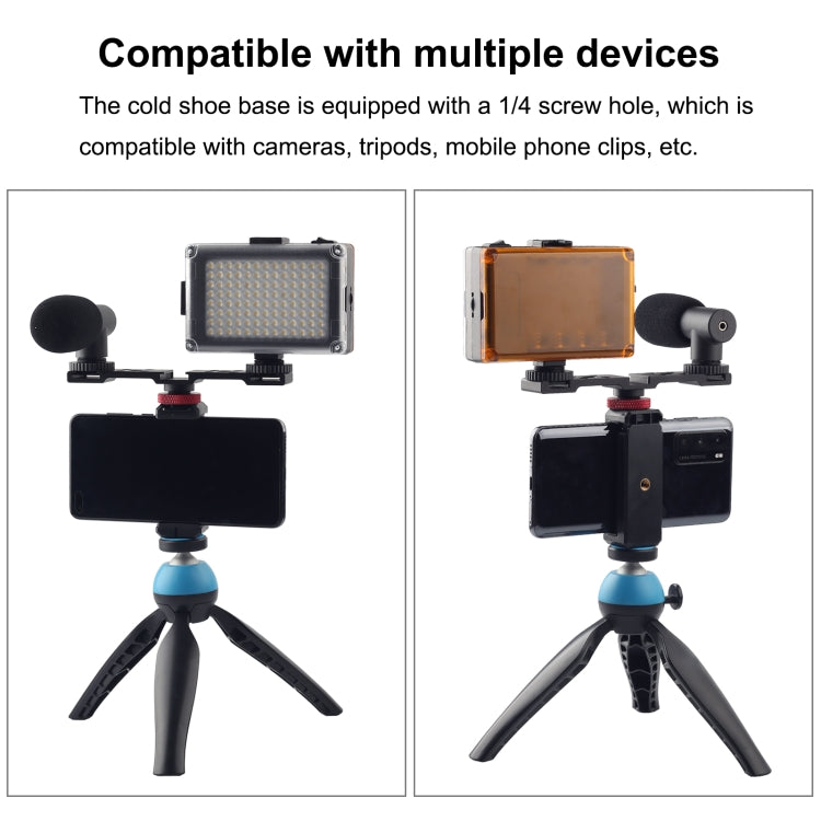 PULUZ Three-head Cold Shoe Bracket Mount(Black) - Stand Bracket by PULUZ | Online Shopping South Africa | PMC TechLife | Buy Now Pay Later Mobicred