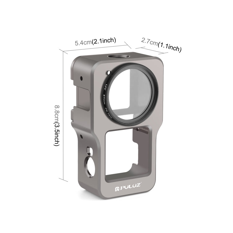 PULUZ CNC Aluminum Alloy Cage for DJI Action 2(Titanium Color) - Protection Frame by PULUZ | Online Shopping South Africa | PMC TechLife | Buy Now Pay Later Mobicred
