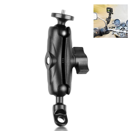 PULUZ Motorcycle Holder Mirror Base Hole Fixed Mount for GoPro and Other Action Cameras(Black) - Bicycle Handlebar Mount by PULUZ | Online Shopping South Africa | PMC Jewellery | Buy Now Pay Later Mobicred