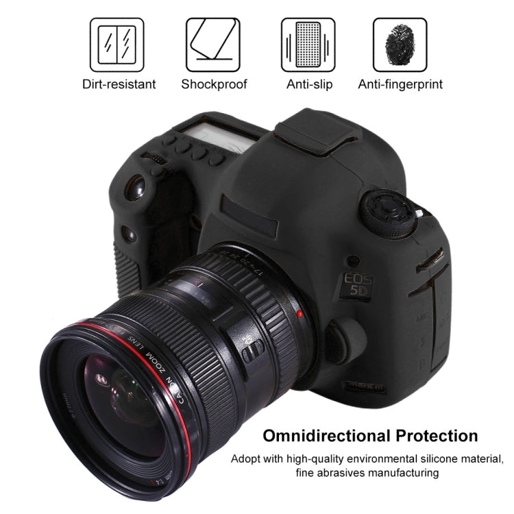 PULUZ Soft Silicone Protective Case for Canon EOS 5D Mark III / 5D3(Black) - Protective Case by PULUZ | Online Shopping South Africa | PMC TechLife | Buy Now Pay Later Mobicred