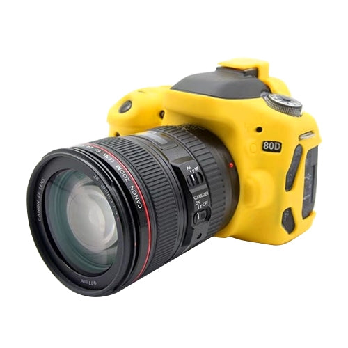 PULUZ Soft Silicone Protective Case for Canon EOS 80D(Yellow) - Protective Case by PULUZ | Online Shopping South Africa | PMC TechLife | Buy Now Pay Later Mobicred