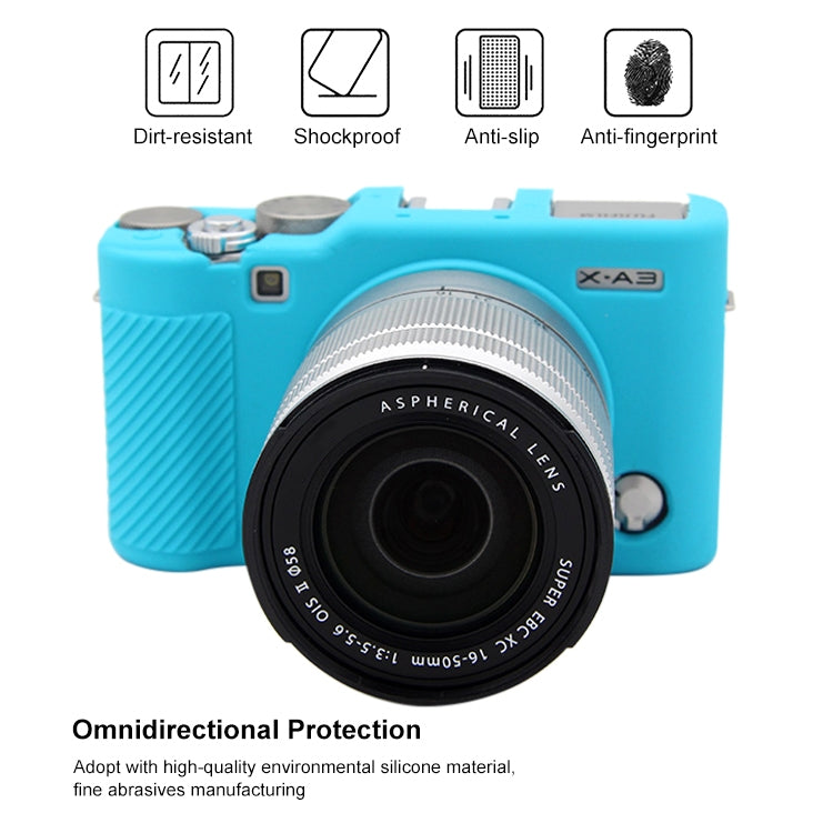 PULUZ Soft Silicone Protective Case for FUJIFILM X-A3 / X-A10(Blue) - Protective Case by PULUZ | Online Shopping South Africa | PMC TechLife | Buy Now Pay Later Mobicred