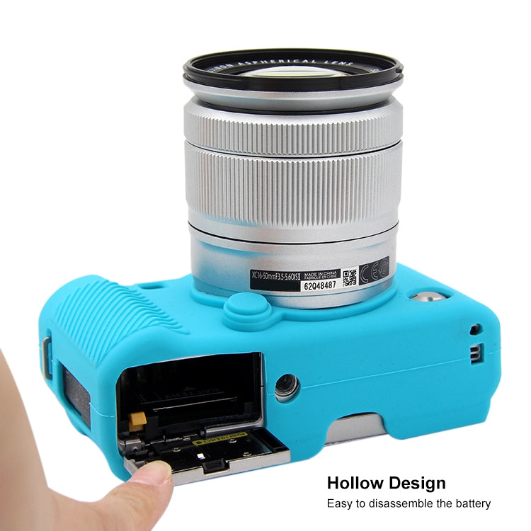 PULUZ Soft Silicone Protective Case for FUJIFILM X-A3 / X-A10(Blue) - Protective Case by PULUZ | Online Shopping South Africa | PMC TechLife | Buy Now Pay Later Mobicred