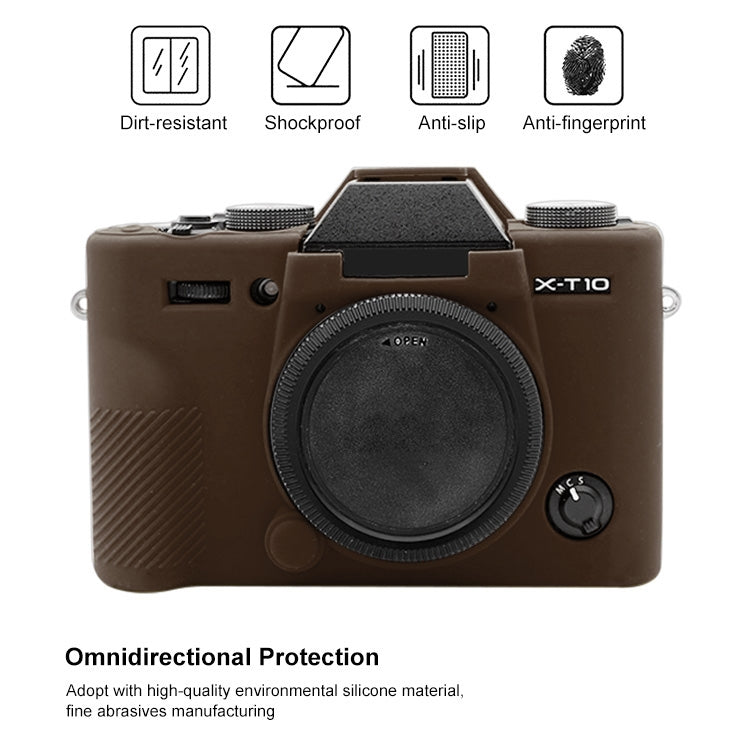 PULUZ Soft Silicone Protective Case for FUJIFILM XT10(Coffee) - Protective Case by PULUZ | Online Shopping South Africa | PMC TechLife | Buy Now Pay Later Mobicred