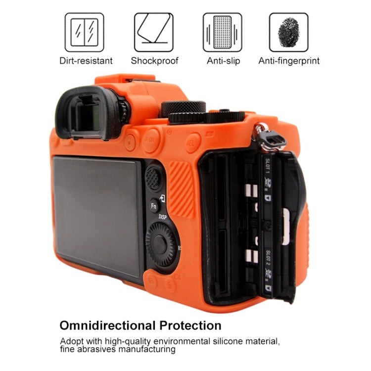 PULUZ Soft Silicone Protective Case for Sony ILCE-9M2/ Alpha 9 II / A92(Orange) - Protective Case by PULUZ | Online Shopping South Africa | PMC TechLife | Buy Now Pay Later Mobicred