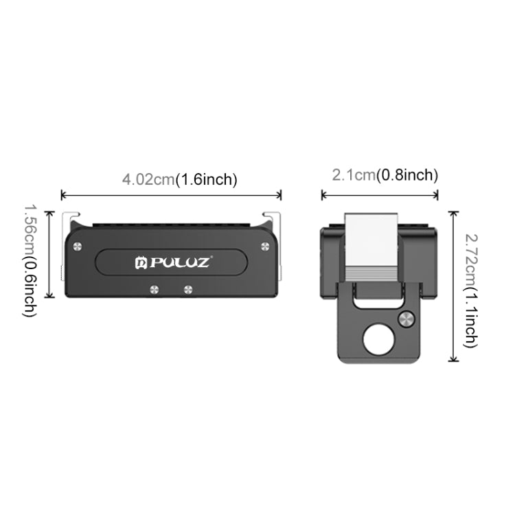 For DJI Osmo Action 5 Pro / 4 / 3 / Osmo 360 PULUZ Magnetic Quick Release Metal Base (Black) - free shipping - PMC TechLife - Order now!