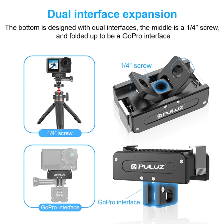 For DJI Osmo Action 5 Pro / 4 / 3 / Osmo 360 PULUZ Magnetic Quick Release Metal Base (Black) - free shipping - PMC TechLife - Order now!