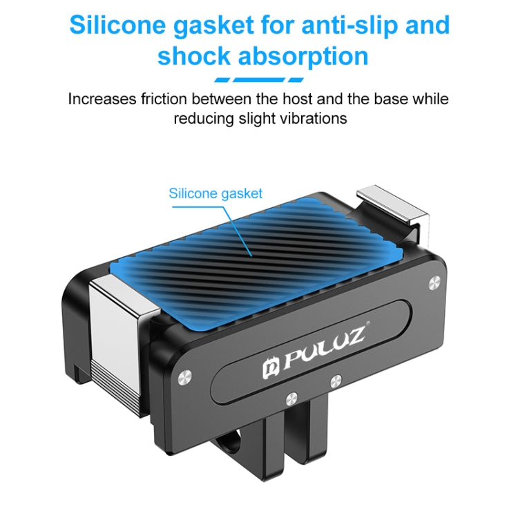 For DJI Osmo Action 5 Pro / 4 / 3 / Osmo 360 PULUZ Magnetic Quick Release Metal Base (Black) - free shipping - PMC TechLife - Order now!