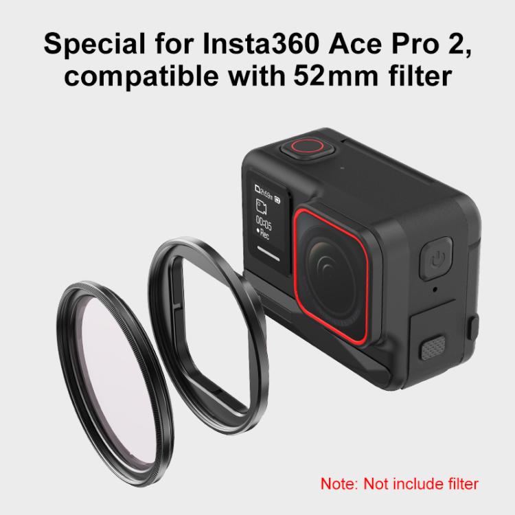 For Insta360 Ace Pro 2 PULUZ Filter Holder Metal Protective Filter Frame (Black) - free shipping - PMC TechLife - Order now!