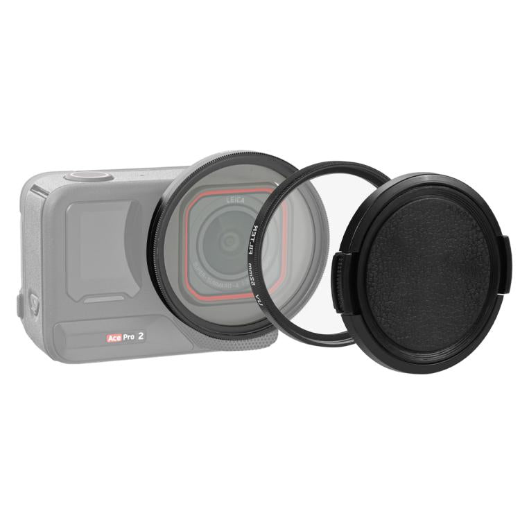 For Insta360 Ace Pro 2 PULUZ 52mm UV Lens Filter Adapter Ring with Lens Cover (Black) - free shipping - PMC TechLife - Order now!