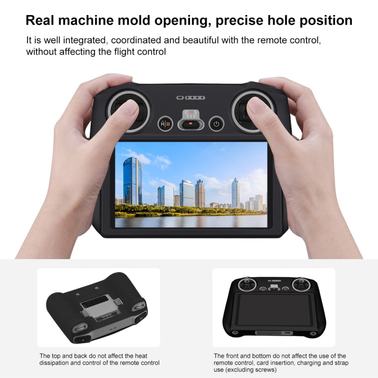 For DJI Mini 3 Pro / DJI RC with Screen PULUZ Silicone Protective Case(Black) - Carry Cases & Bags by PULUZ | Online Shopping South Africa | PMC TechLife | Buy Now Pay Later Mobicred