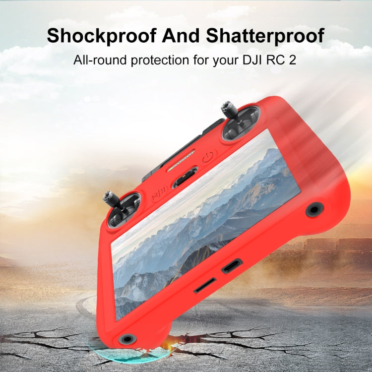 For DJI Mini 4 Pro / Air 3 Remote Control / DJI RC 2 with Screen PULUZ Silicone Protective Case (Red) - Others by PULUZ | Online Shopping South Africa | PMC Jewellery