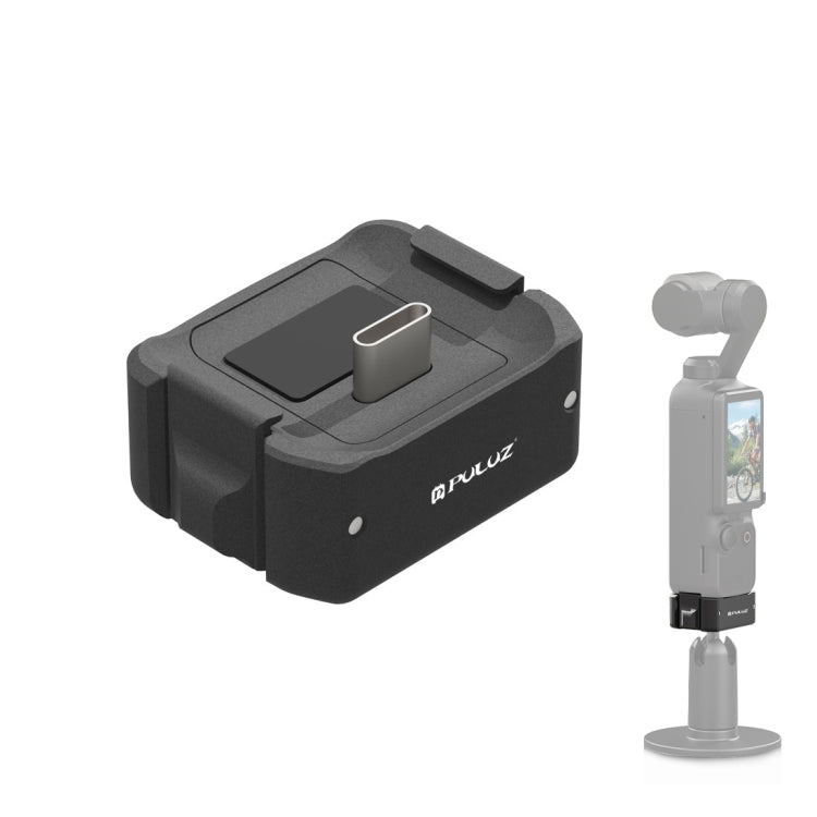 For DJI OSMO Pocket 3 PULUZ USB-C / Type-C Dock Desktop Charging Base Aluminum Alloy Bracket (Black) - Mount & Holder by PULUZ | Online Shopping South Africa | PMC TechLife | Buy Now Pay Later Mobicred