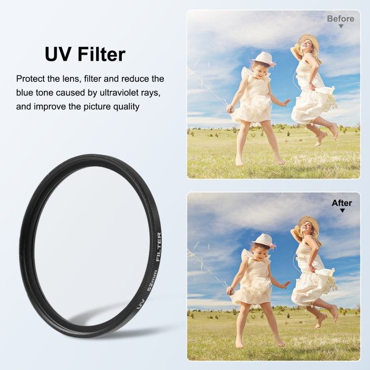 For GoPro HERO12 Black /11 Black /11 Black Mini /10 Black /9 Black PULUZ 52mm UV ND2-400 Filter with Adapter Ring(Black) - Lens Filter by PULUZ | Online Shopping South Africa | PMC Jewellery