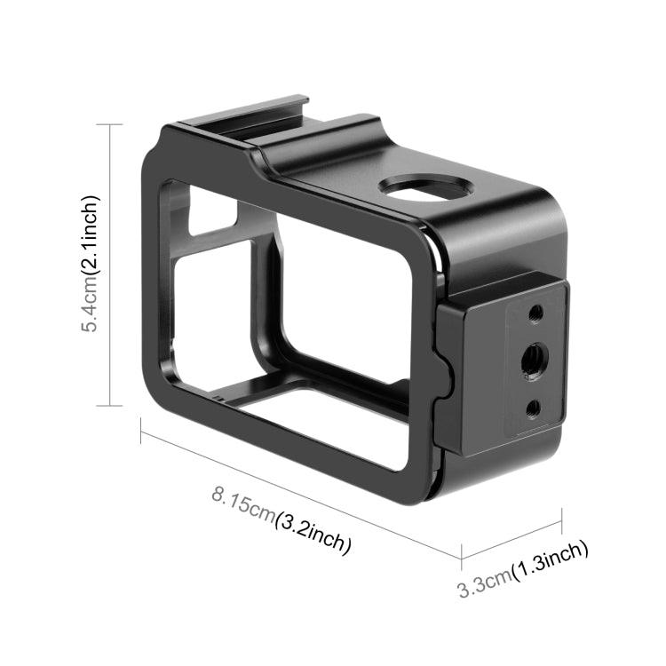 For DJI Osmo Action 4 / 3 PULUZ Metal Cage Expansion Adapter Frame with Cold Shoe (Black) - Protection Frame by PULUZ | Online Shopping South Africa | PMC TechLife | Buy Now Pay Later Mobicred