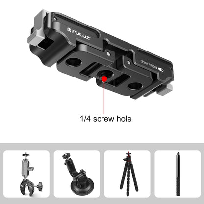 For Insta360 GO3 PULUZ Magnetic Aluminum Alloy Quick Release Base Mount (Black) - Others by PULUZ | Online Shopping South Africa | PMC Jewellery