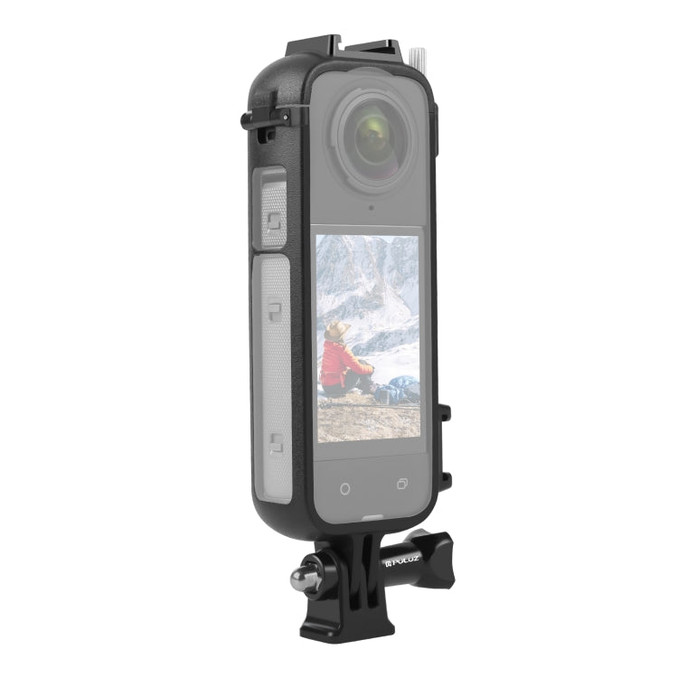 For Insta360 X4 PULUZ Cold Shoe PC Plastic Protective Frame with Adapter Mount & Screw (Black) - Mount & Holder by PULUZ | Online Shopping South Africa | PMC TechLife | Buy Now Pay Later Mobicred