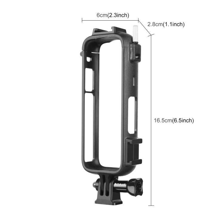 For Insta360 X4 PULUZ Cold Shoe PC Plastic Protective Frame with Adapter Mount & Screw (Black) - Mount & Holder by PULUZ | Online Shopping South Africa | PMC TechLife | Buy Now Pay Later Mobicred