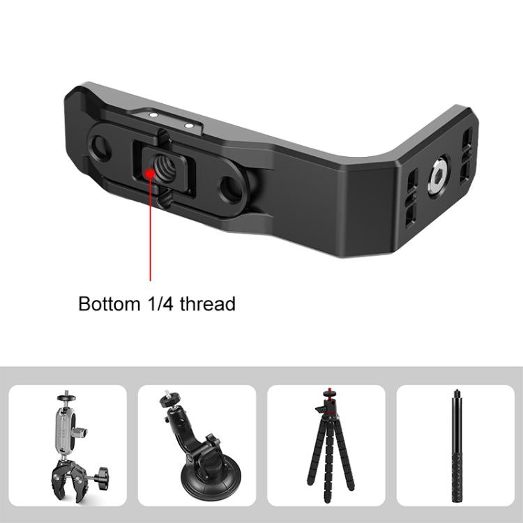 For Insta360 X4 / X5 PULUZ Vertical Horizontal Shooting Quick Release Metal  L Bracket (Black) - Mount & Holder by PULUZ | Online Shopping South Africa | PMC TechLife | Buy Now Pay Later Mobicred