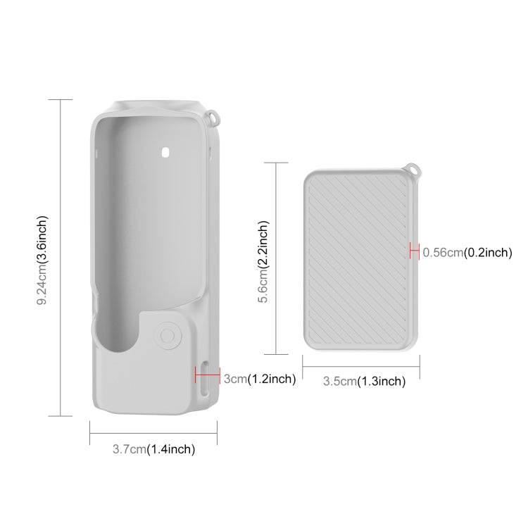 For DJI OSMO Pocket 3 PULUZ  2 in 1 Silicone Cover Case Set with Strap (Grey) - Case & Bags by PULUZ | Online Shopping South Africa | PMC TechLife | Buy Now Pay Later Mobicred
