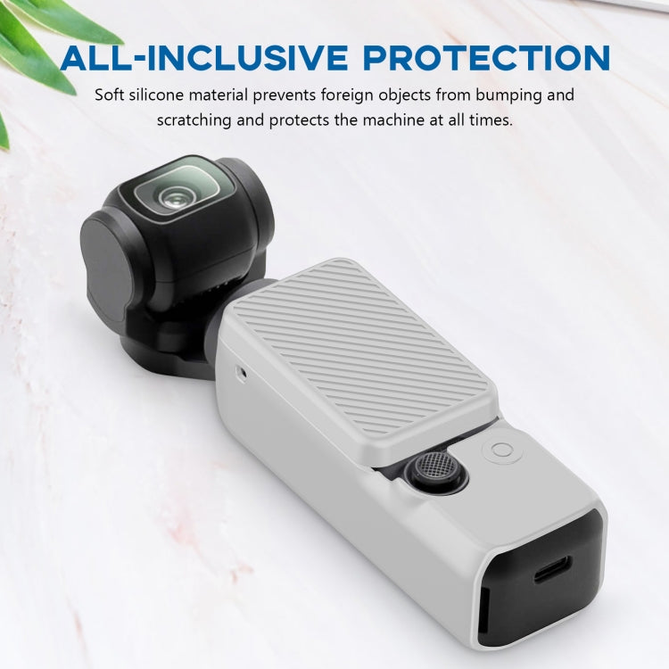 For DJI OSMO Pocket 3 PULUZ  2 in 1 Silicone Cover Case Set with Strap (Grey) - Case & Bags by PULUZ | Online Shopping South Africa | PMC TechLife | Buy Now Pay Later Mobicred