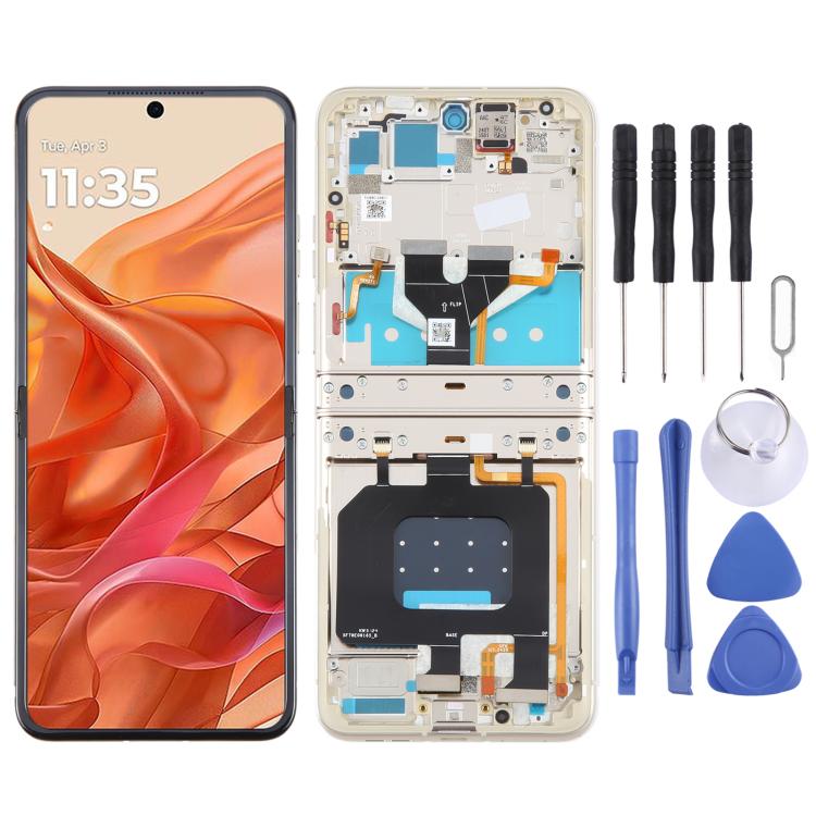 For Motorola Razr 50 Original LCD Screen Digitizer Full Assembly with Frame (Orange) - free shipping - PMC TechLife - Order now!