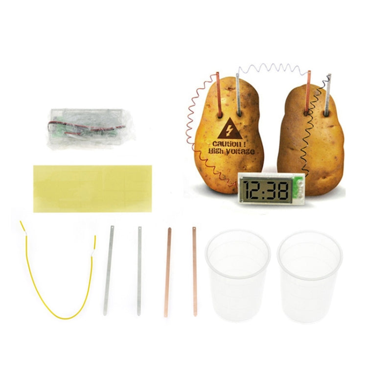 DIY Novel Green Science Potato Digital Clock Educational Kit with 2 inch LCD Screen (Potato NOT Included)(White) - Alarm Clocks by PMC TechLife | Online Shopping South Africa | PMC TechLife | Buy Now Pay Later Mobicred