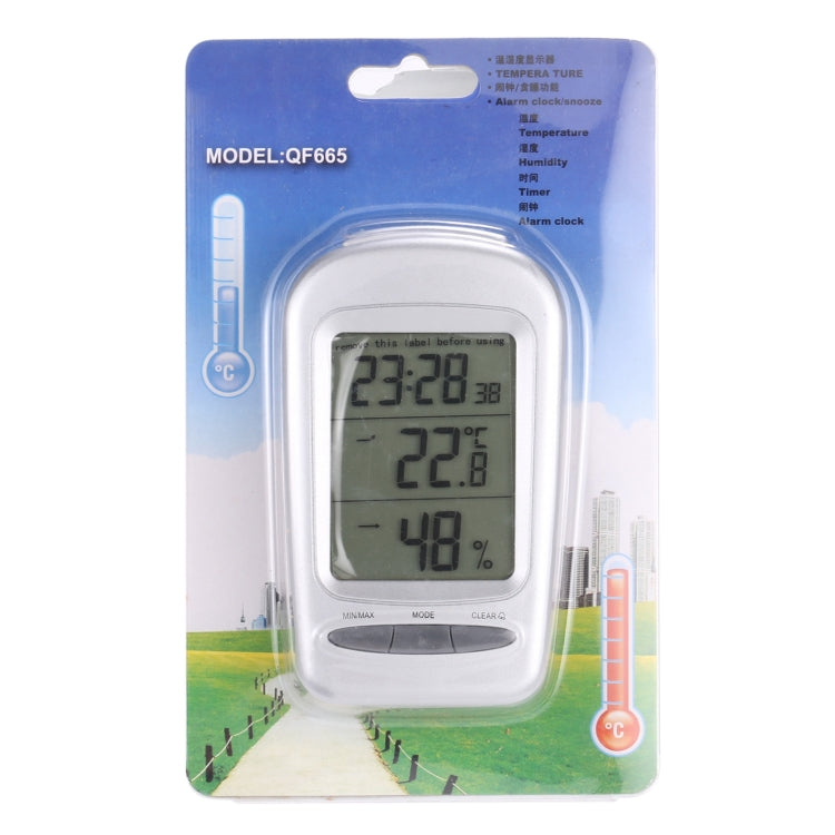 LCD Digital Desk Indoor Thermometer Hygrometer with Date / Clock / Freezing Warning(Silver) - Indoor Thermometer by PMC TechLife | Online Shopping South Africa | PMC TechLife | Buy Now Pay Later Mobicred