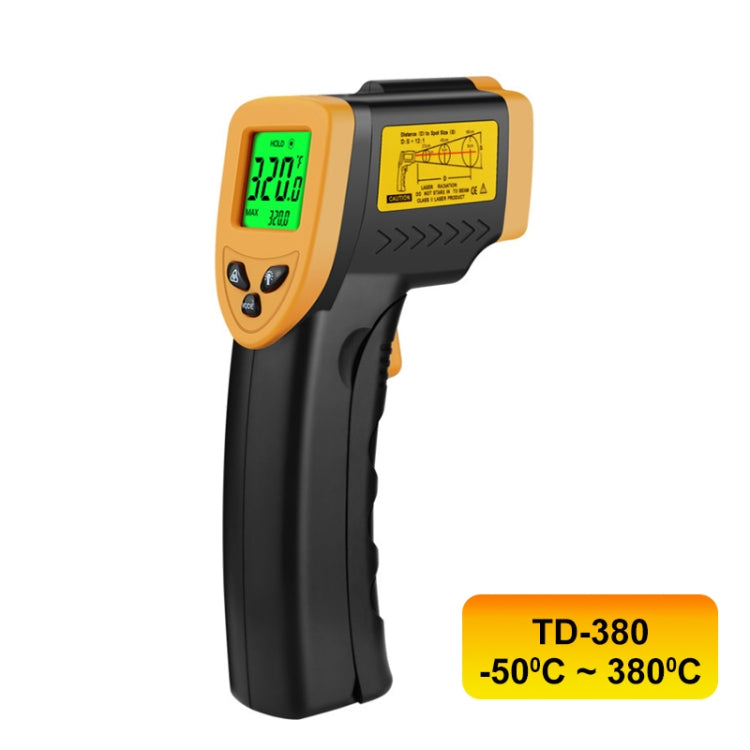 Infrared Thermometer, Temperature Range: -50 - 380 Degrees Celsius (D:S = 12:1)(Black) - Digital Thermometer by PMC TechLife | Online Shopping South Africa | PMC TechLife | Buy Now Pay Later Mobicred