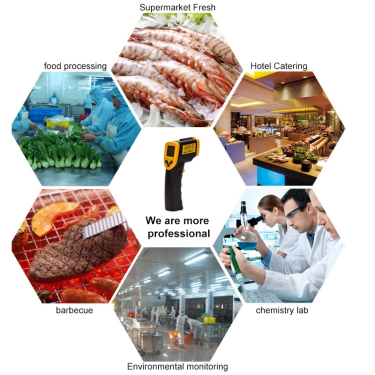 Infrared Thermometer, Temperature Range: -50 - 380 Degrees Celsius (D:S = 12:1)(Black) - Digital Thermometer by PMC TechLife | Online Shopping South Africa | PMC TechLife | Buy Now Pay Later Mobicred
