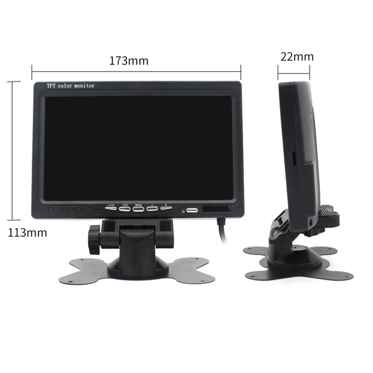 7.0 inch Car Monitor / Surveillance Cameras Monitor with Adjustable Angle Holder & Remote Controller, Dual Video Input - Car Monitor by PMC Jewellery | Online Shopping South Africa | PMC Jewellery | Buy Now Pay Later Mobicred