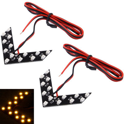 14 LED 3528 SMD Arrows Light for Car Side Mirror Turn Signal (Pairs) - Arrow Turn Lights by PMC Jewellery | Online Shopping South Africa | PMC Jewellery | Buy Now Pay Later Mobicred