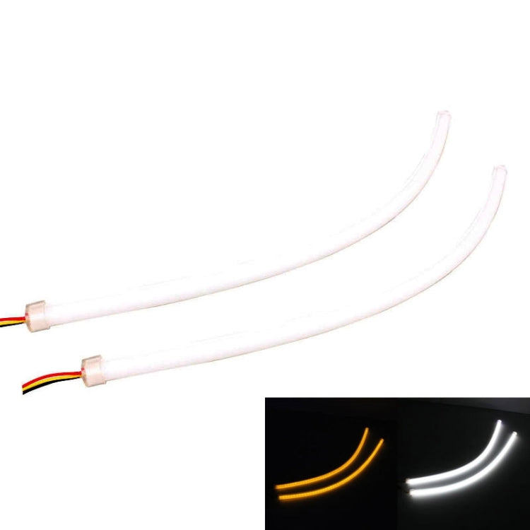 2 PCS  4.5W 270LM 6500K 597-577nm White + Yellow Wired LED Tube Daytime Running Light DRL Steering Lamp, DC12V, Lamp Length:45cm - Fog / Driving Lights by PMC Jewellery | Online Shopping South Africa | PMC Jewellery | Buy Now Pay Later Mobicred