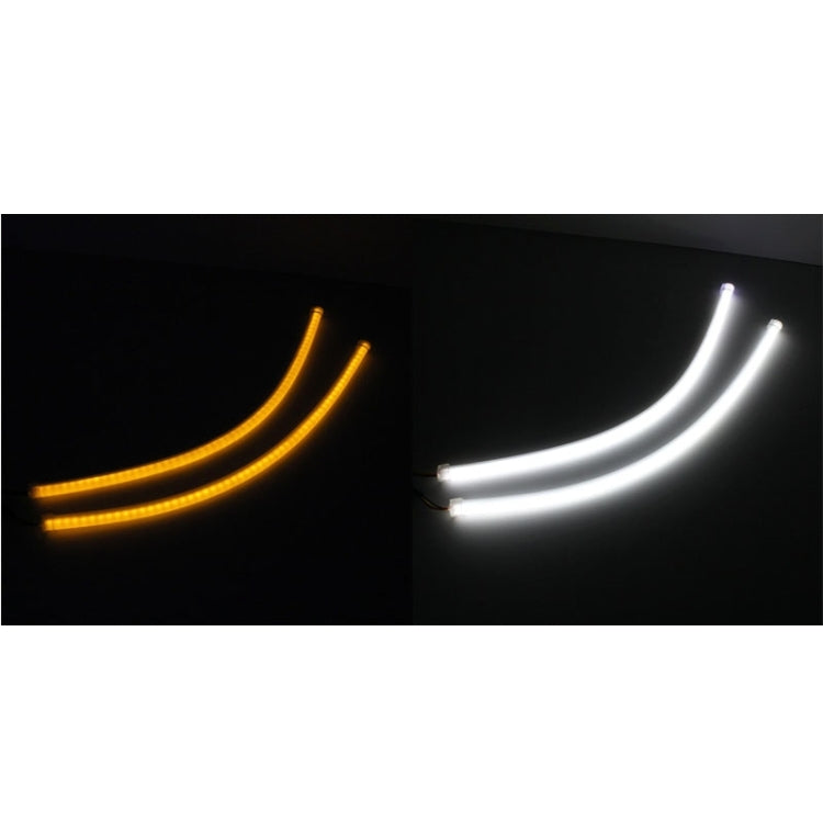 2 PCS  4.5W 270LM 6500K 597-577nm White + Yellow Wired LED Tube Daytime Running Light DRL Steering Lamp, DC12V, Lamp Length:45cm - Fog / Driving Lights by PMC Jewellery | Online Shopping South Africa | PMC Jewellery | Buy Now Pay Later Mobicred