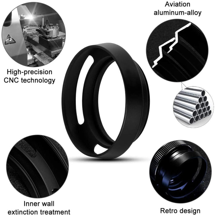 37mm Metal Vented Lens Hood for Leica(Black) - Lens Hood by PMC TechLife | Online Shopping South Africa | PMC TechLife