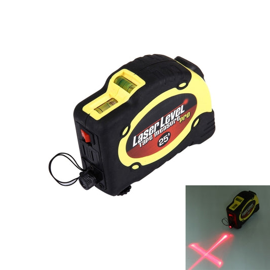 Laser Level with Tape Measure Pro (25 feet) & Belt Clip / Can be Attached to Tripod(Yellow) - Laser Rangefinder by PMC Jewellery | Online Shopping South Africa | PMC Jewellery | Buy Now Pay Later Mobicred