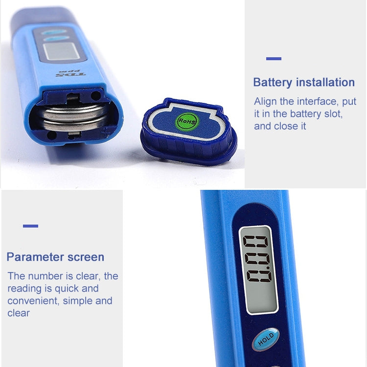 TDS-139 TDS Testers(Blue) - Air & Water Quality Tester by PMC TechLife | Online Shopping South Africa | PMC TechLife | Buy Now Pay Later Mobicred