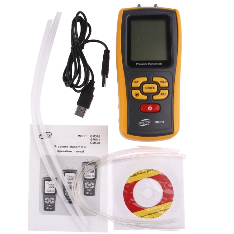 BENETECH GM511 LCD Display Pressure Manometer(Yellow) - free shipping - PMC Jewellery - Order now!