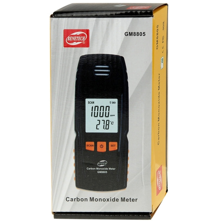 BENETECH GM8805 LCD Display Handheld Carbon Monoxide CO Monitor Detector Meter Tester, Measure Range: 0-1000ppm(Black) - Gas Monitor by BENETECH | Online Shopping South Africa | PMC Jewellery