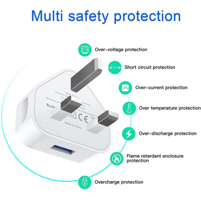 5V / 1A (UK Plug) USB Charger Adapter For  iPhone, Galaxy, Huawei, Xiaomi, LG, HTC and Other Smart Phones, Rechargeable Devices(White) - USB Charger by PMC Jewellery | Online Shopping South Africa | PMC Jewellery | Buy Now Pay Later Mobicred