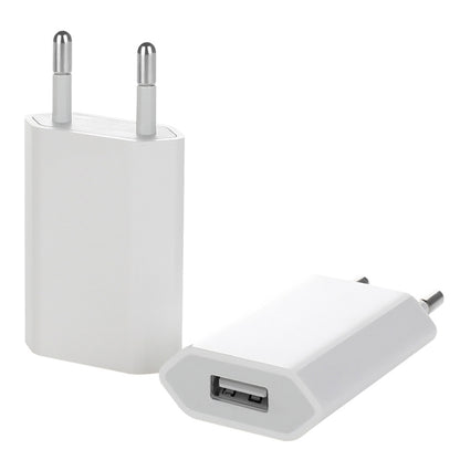 5V / 1A EU Socket USB Charger Adapter For  iPhone, Galaxy, Huawei, Xiaomi, LG, HTC and Other Smart Phones, Rechargeable Devices(White) - USB Charger by PMC Jewellery | Online Shopping South Africa | PMC Jewellery | Buy Now Pay Later Mobicred