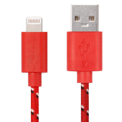 1m Nylon Netting Style USB 8 Pin Data Transfer Charging Cable for iPhone, iPad(Red) - Normal Style Cable by PMC Jewellery | Online Shopping South Africa | PMC Jewellery | Buy Now Pay Later Mobicred