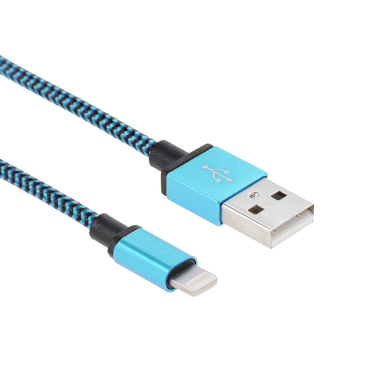 2m Woven Style 8 Pin to USB Sync Data / Charging Cable(Blue) - Normal Style Cable by PMC Jewellery | Online Shopping South Africa | PMC Jewellery | Buy Now Pay Later Mobicred