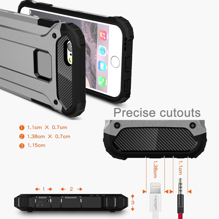 For iPhone 6 Plus & 6s Plus Tough Armor TPU + PC Combination Case(Grey) - More iPhone Cases by PMC TechLife | Online Shopping South Africa | PMC TechLife | Buy Now Pay Later Mobicred
