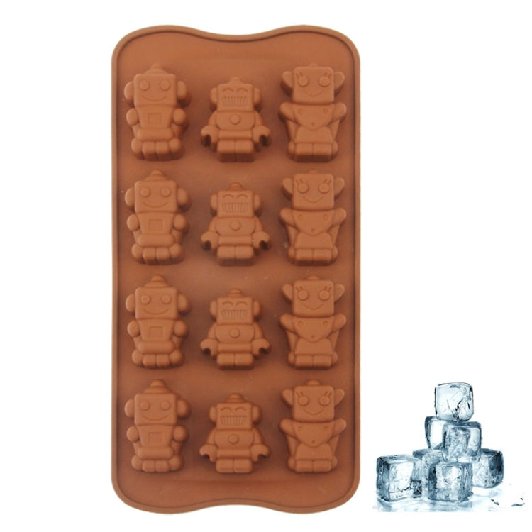 Lovely Robot Shape 12-Grid Ice Cube Tray(Brown) - Food Molds by PMC TechLife | Online Shopping South Africa | PMC TechLife | Buy Now Pay Later Mobicred