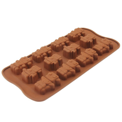 Lovely Robot Shape 12-Grid Ice Cube Tray(Brown) - Food Molds by PMC Jewellery | Online Shopping South Africa | PMC Jewellery | Buy Now Pay Later Mobicred