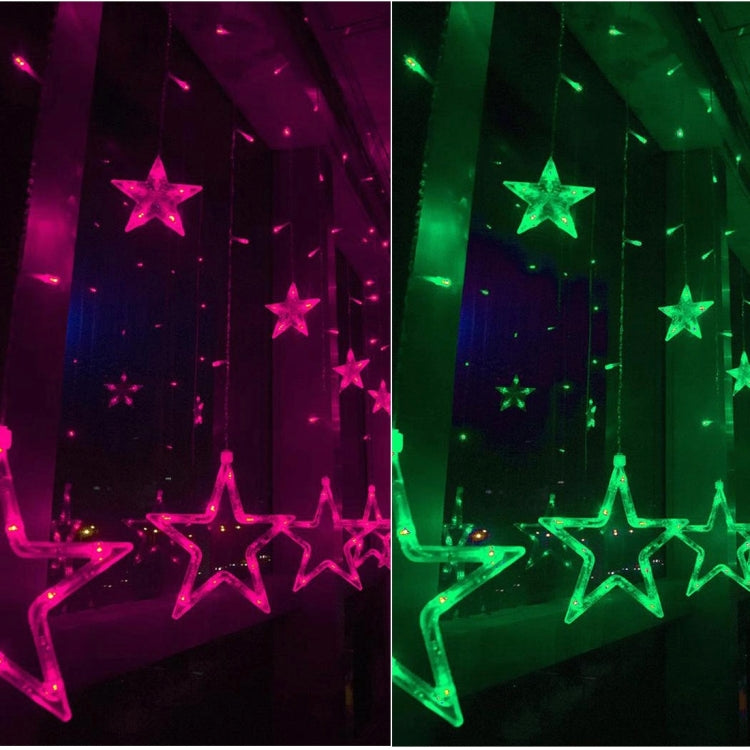 8-Mode Colorful 10 Stars Style Light Christmas Decorative Icicles Strip Light, EU Plug - Christmas Decoration Lamps by PMc TechLife | Online Shopping South Africa | PMc TechLife | Buy Now Pay Later Mobicred