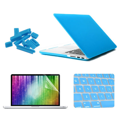 ENKAY for MacBook Pro Retina 13.3 inch (US Version) / A1425 / A1502 4 in 1 Frosted Hard Shell Plastic Protective Case with Screen Protector & Keyboard Guard & Anti-dust Plugs(Blue) - MacBook Pro Cases by ENKAY | Online Shopping South Africa | PMC Jewellery | Buy Now Pay Later Mobicred